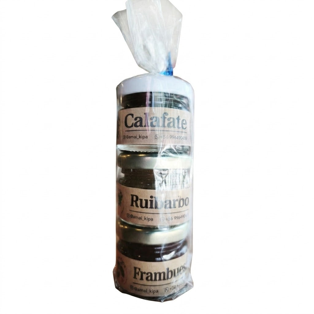 Pack Mermeladas Calafate -Ruibarbo - Frambuesa 30g c/u Amai Kipa