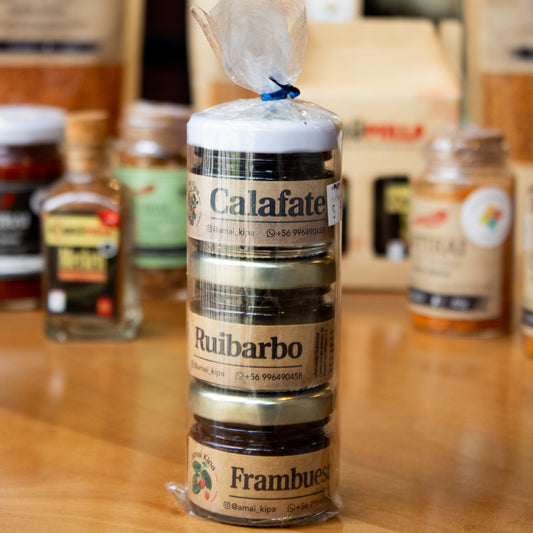 Pack Mermeladas Calafate -Ruibarbo - Frambuesa  30g c/u Amai Kipa