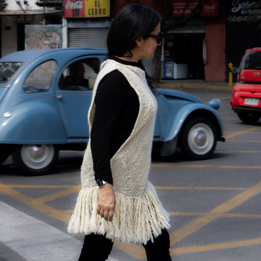 Vestido corto color Crudo WITRAL