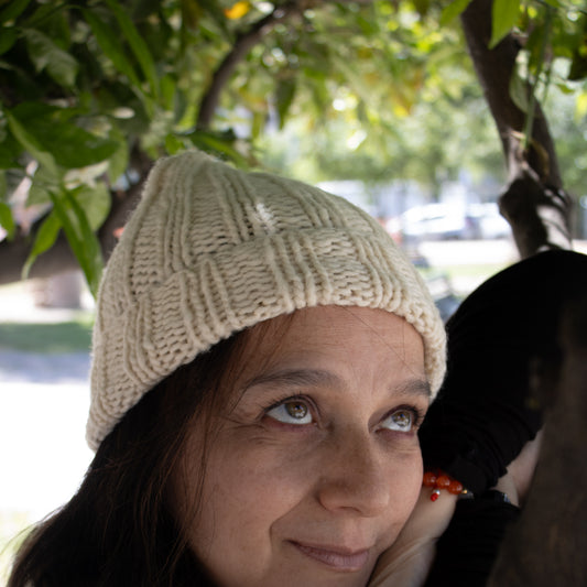 Gorro de lana color Crudo WITRAL