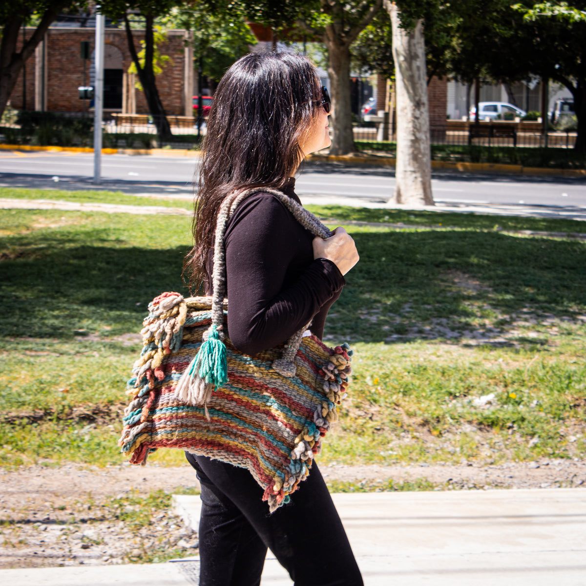 Bolso Multicolor fondo Café WITRAL