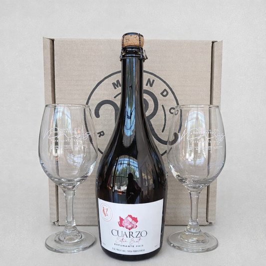 Pack Espumante Extra Brut + 2 copas