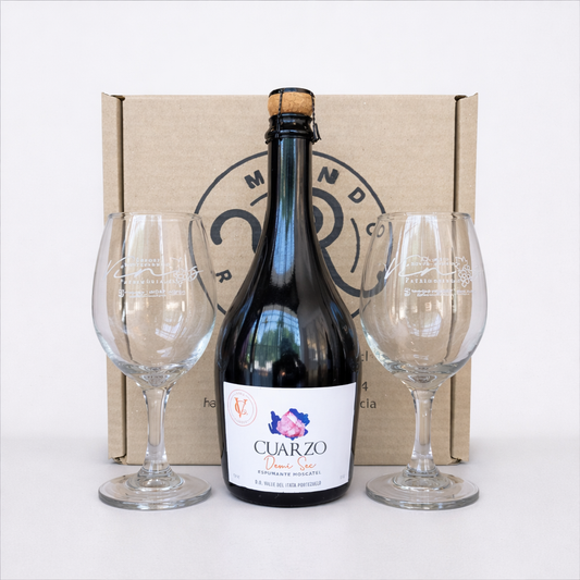 Pack Espumante Demi sec + 2 copas