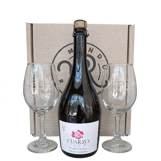 Pack Espumante Extra Brut + 2 copas